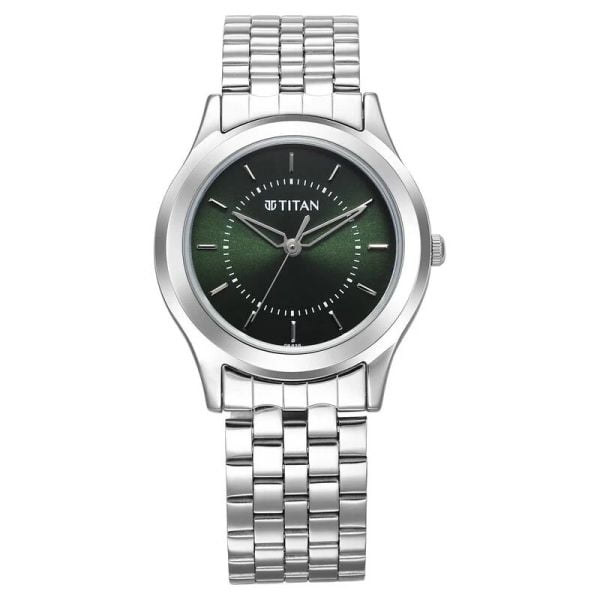 Titan Karishma Zing Quartz Analog Green Dial Stainless Steel Strap Watch