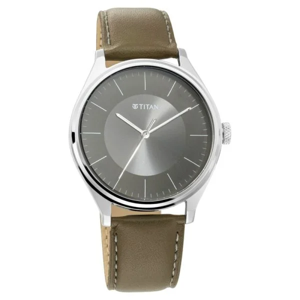 Titan Urban Edge Lustrous Olive Dial Leather Watch